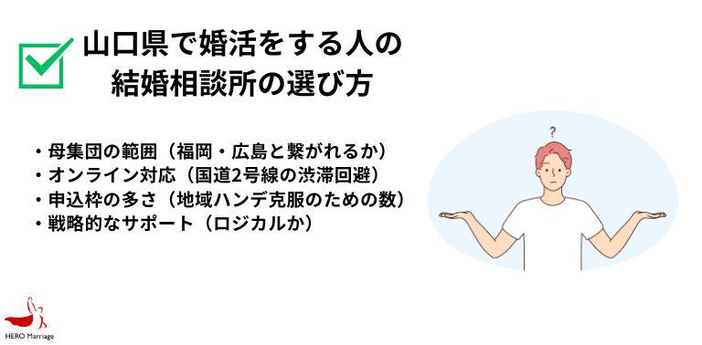 山口県で婚活をする人の 結婚相談所の選び方
