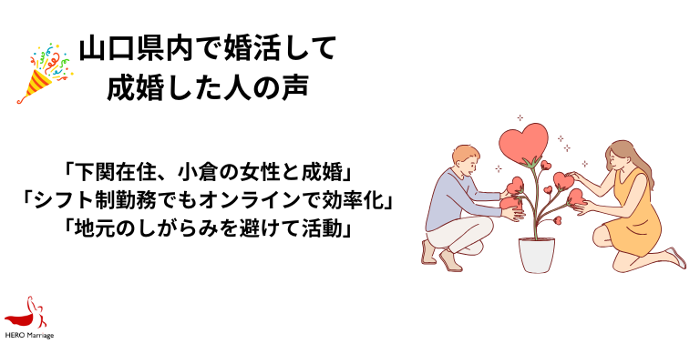山口県内で婚活して 成婚した人の声