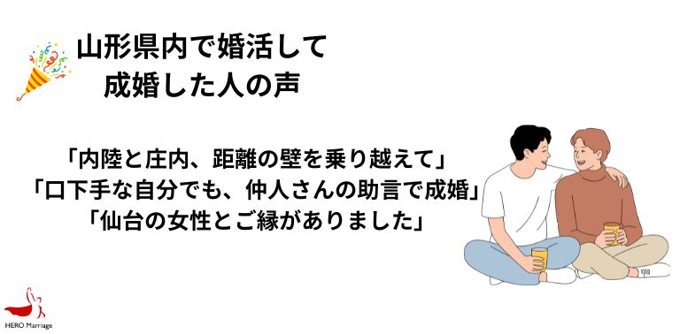 山形県内で婚活して 成婚した人の声